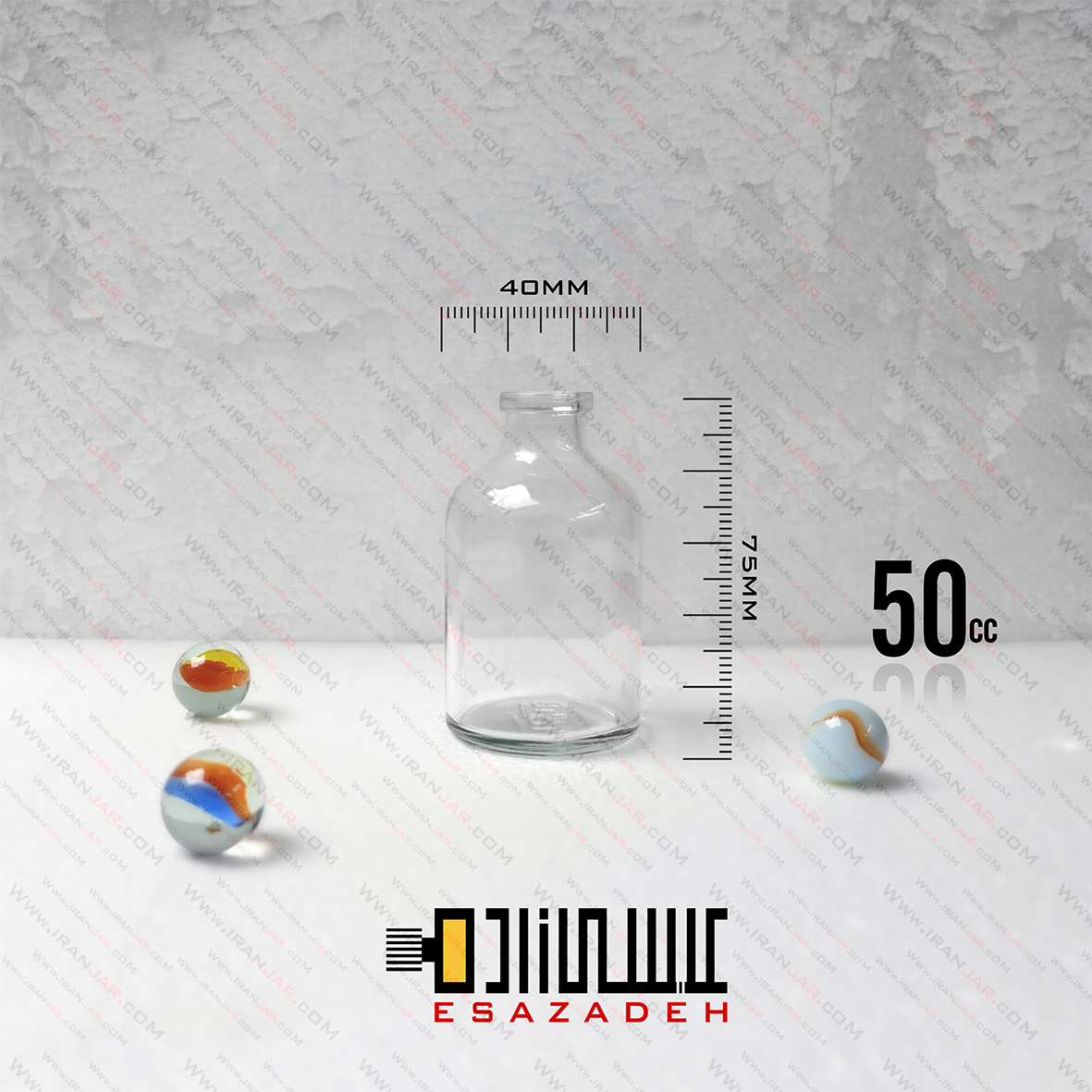 شیشه ویال 50 میلی شفاف