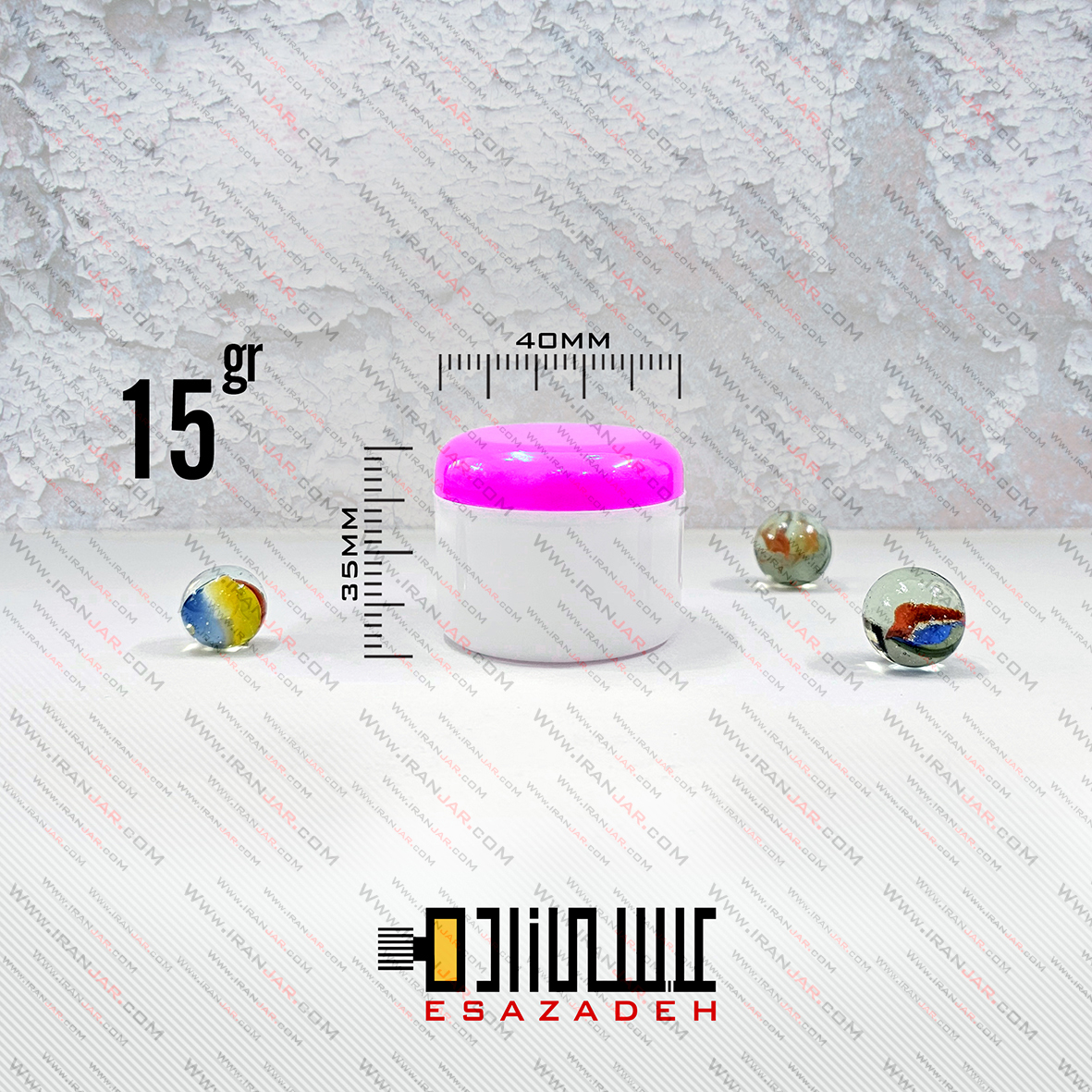 قوطی 15گرمی دوجداره درب صورتی
