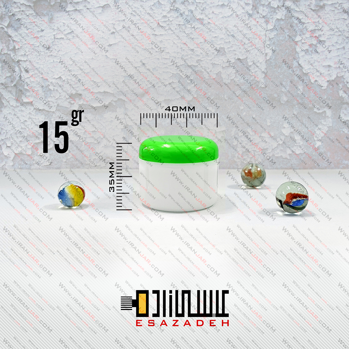 قوطی 15گرمی دوجداره درب سبز
