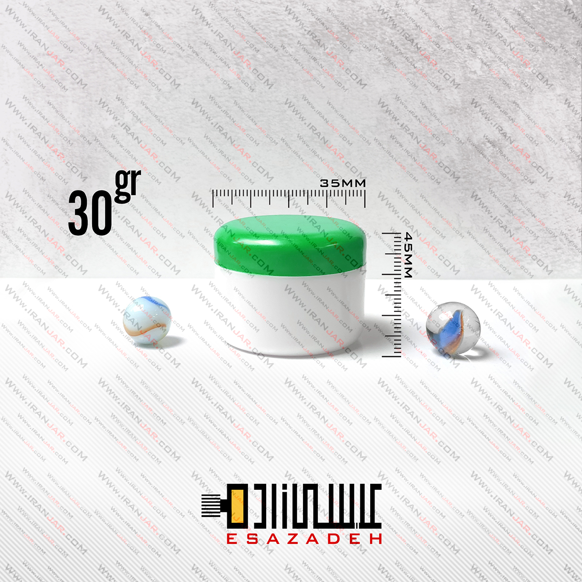 قوطی 30گرمی دوجداره درب سبز