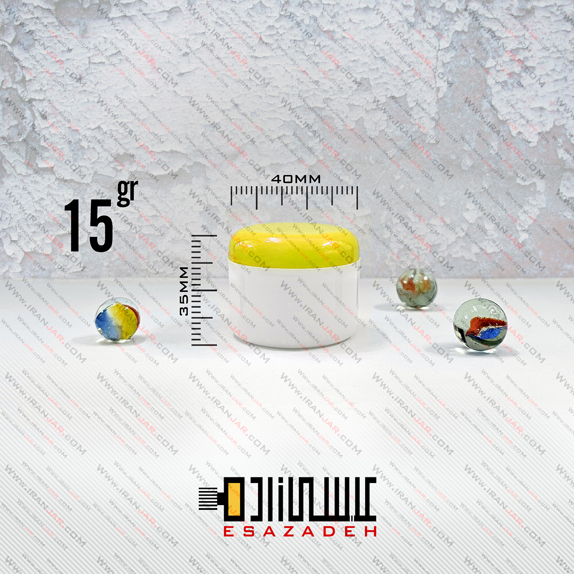 قوطی 15گرمی دوجداره درب زرد