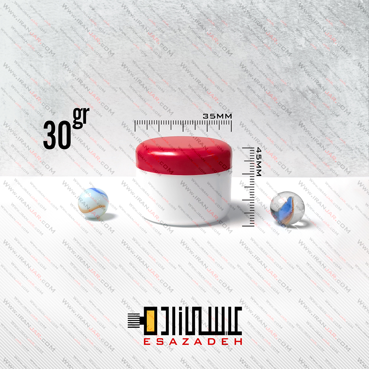 قوطی 30گرمی دوجداره درب قرمز