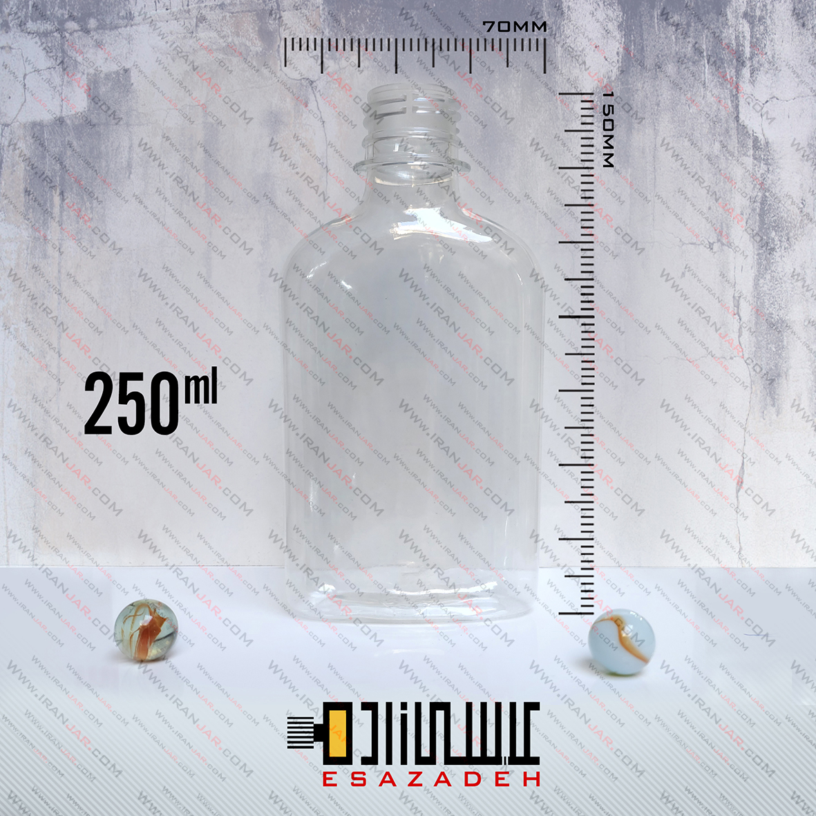 پت 250 سی سی دهانه 28 کتابی شفاف
